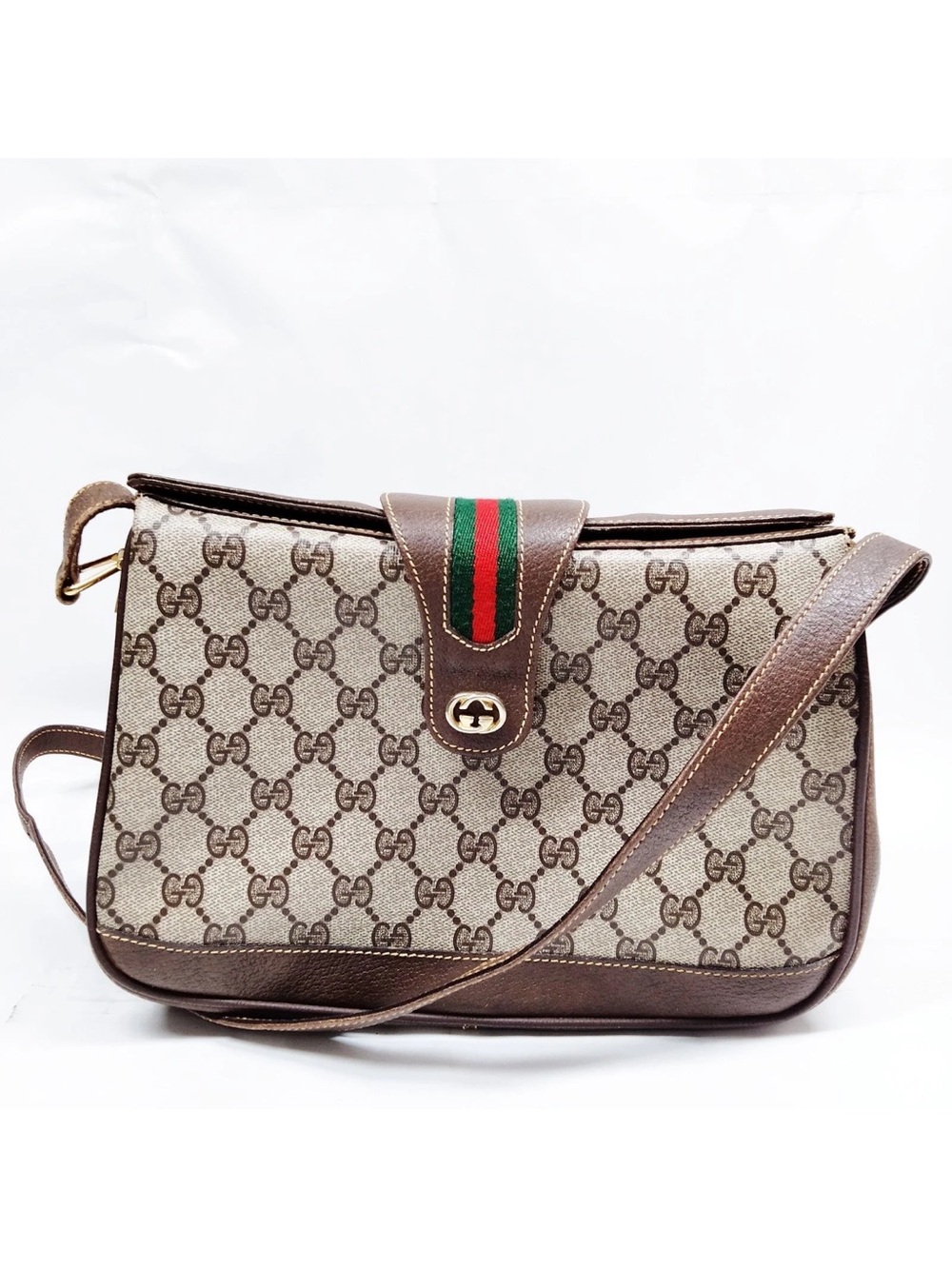 Vintage Gucci Monogram Sherry Line Crossbody Bag